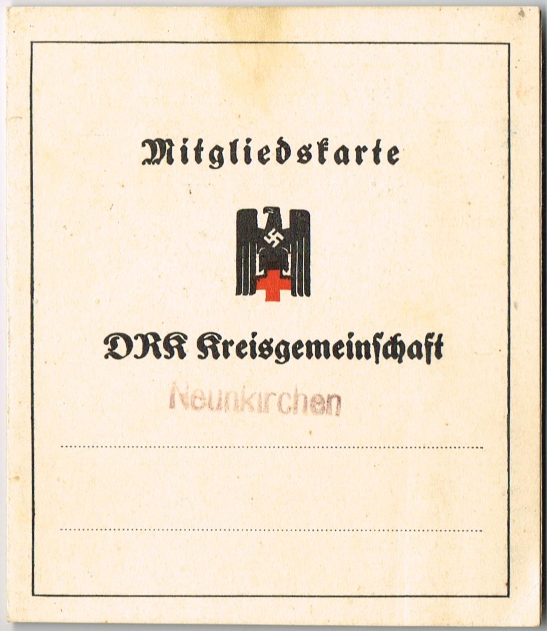 Photo Mitgliedskarte DRK Kreisgemeinschaft - Dora Blanasch - Neunkirchen